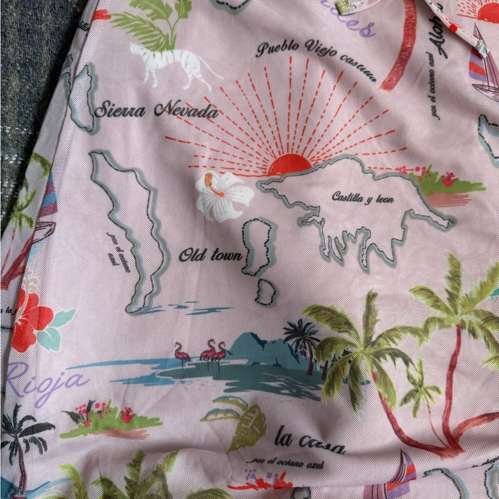 Urban Outfitters Pink Tropical Print Mini Dress - Picture 4 of 5
